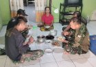 Satgas TMMD ke-126 Kodim 0815/Mojokerto Wujudkan Keakraban Melalui Makan Bersama Warga Sumbertanggul